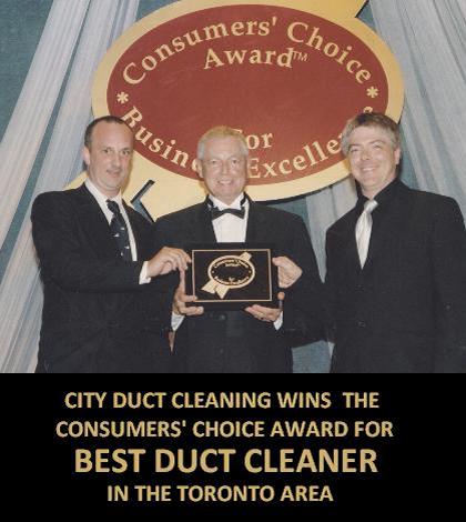 City Duct Cleaning owners receiving the 2005 Consumers Choice Award